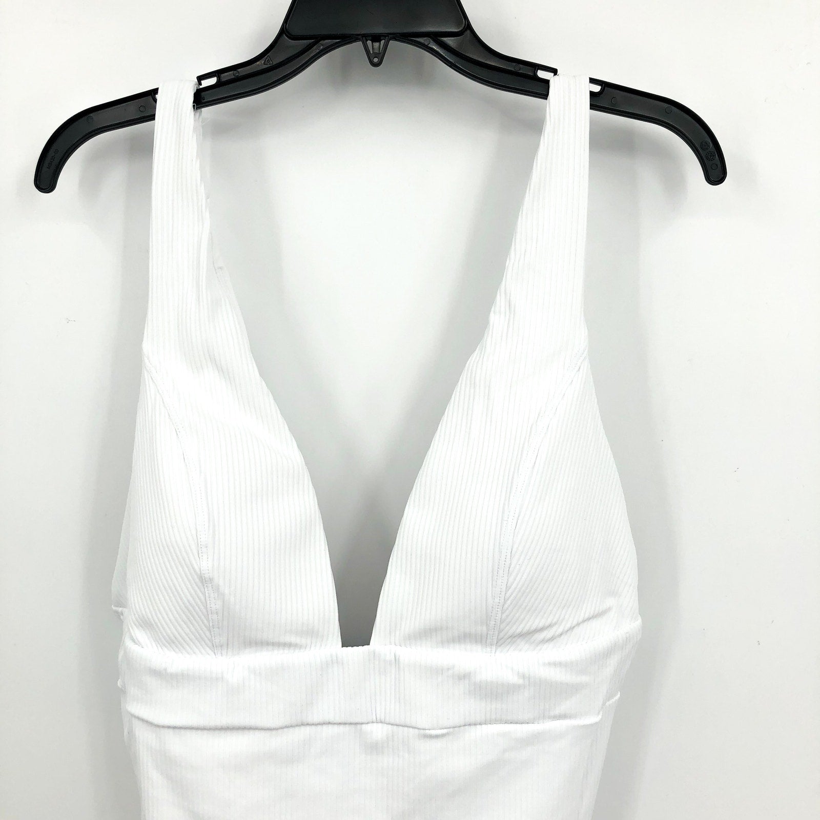 ANDIE SWIM Sardinia One Piece Swimsuit 3XL US 20 White Ribbed Plunge V Neck NWT