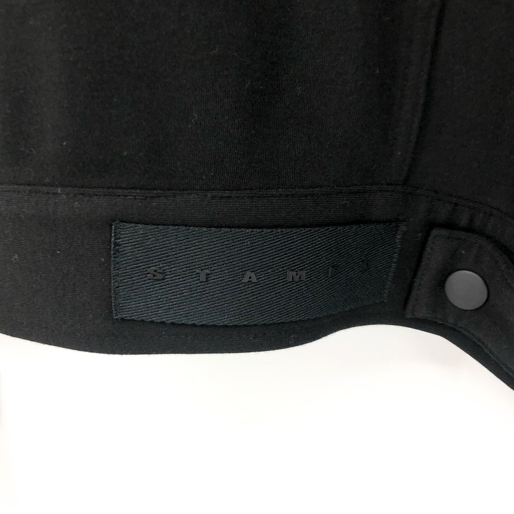 STAMPD Mens Fleece Trucker Jacket Medium Black Button Up Collared Pockets NWT