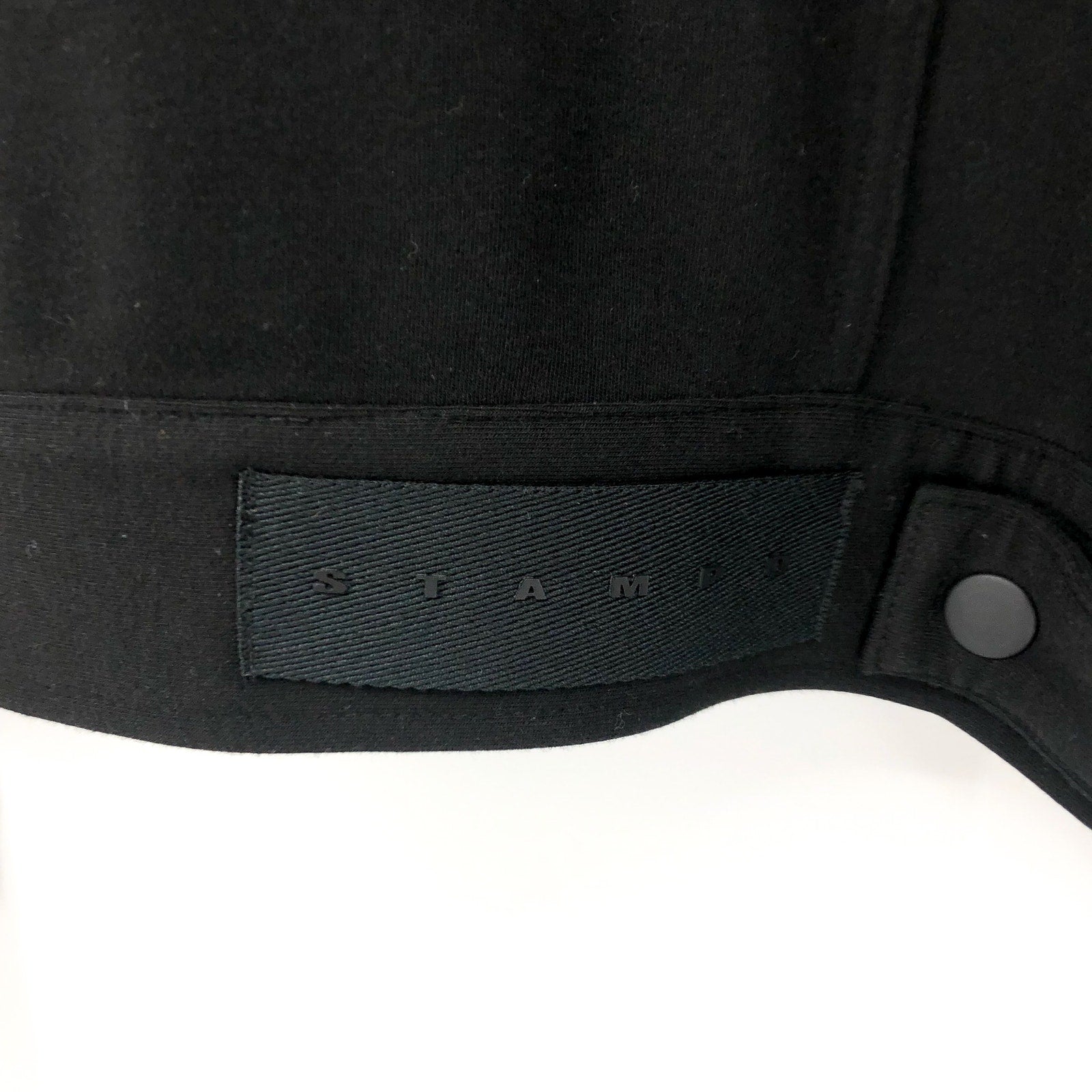 STAMPD Mens Fleece Trucker Jacket Medium Black Button Up Collared Pockets NWT