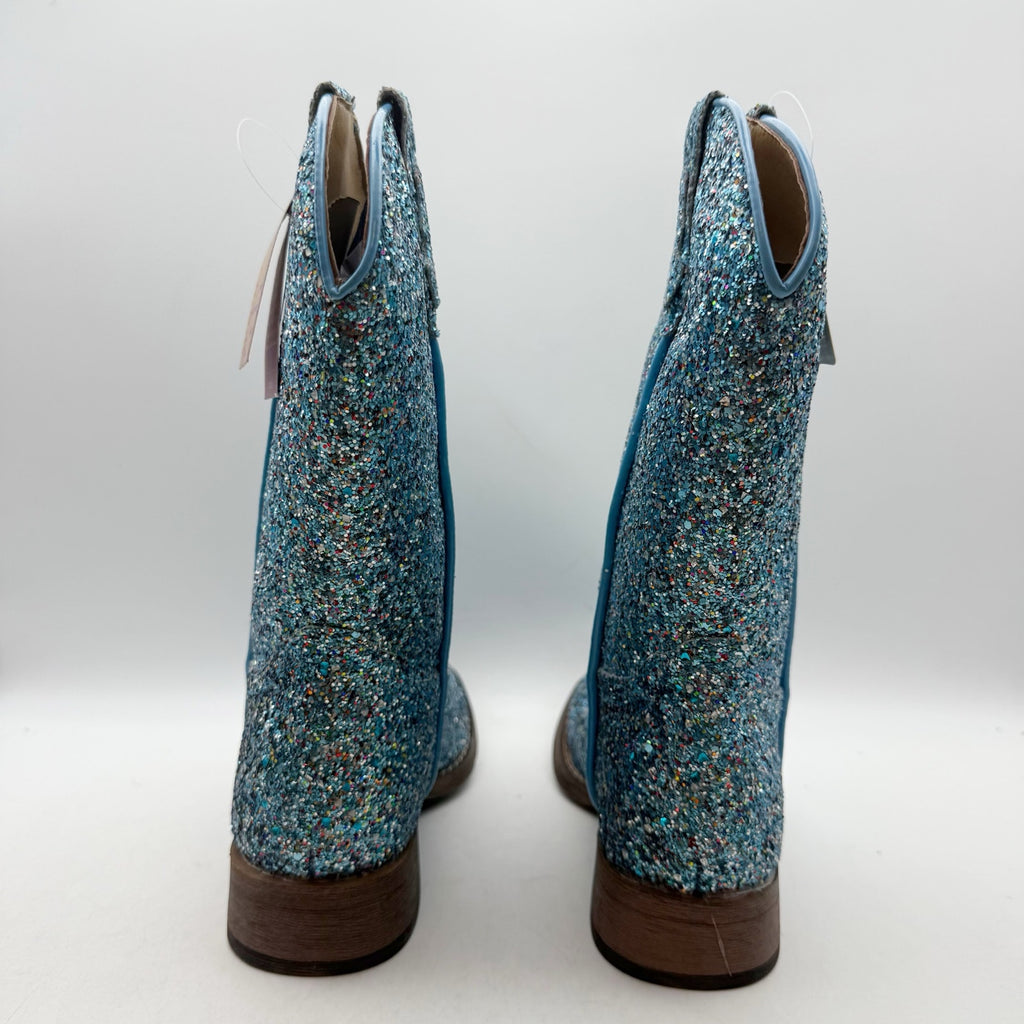Roper Girls Glitter Galore Western Boots Size 3 EU 33.5 Blue NWOB