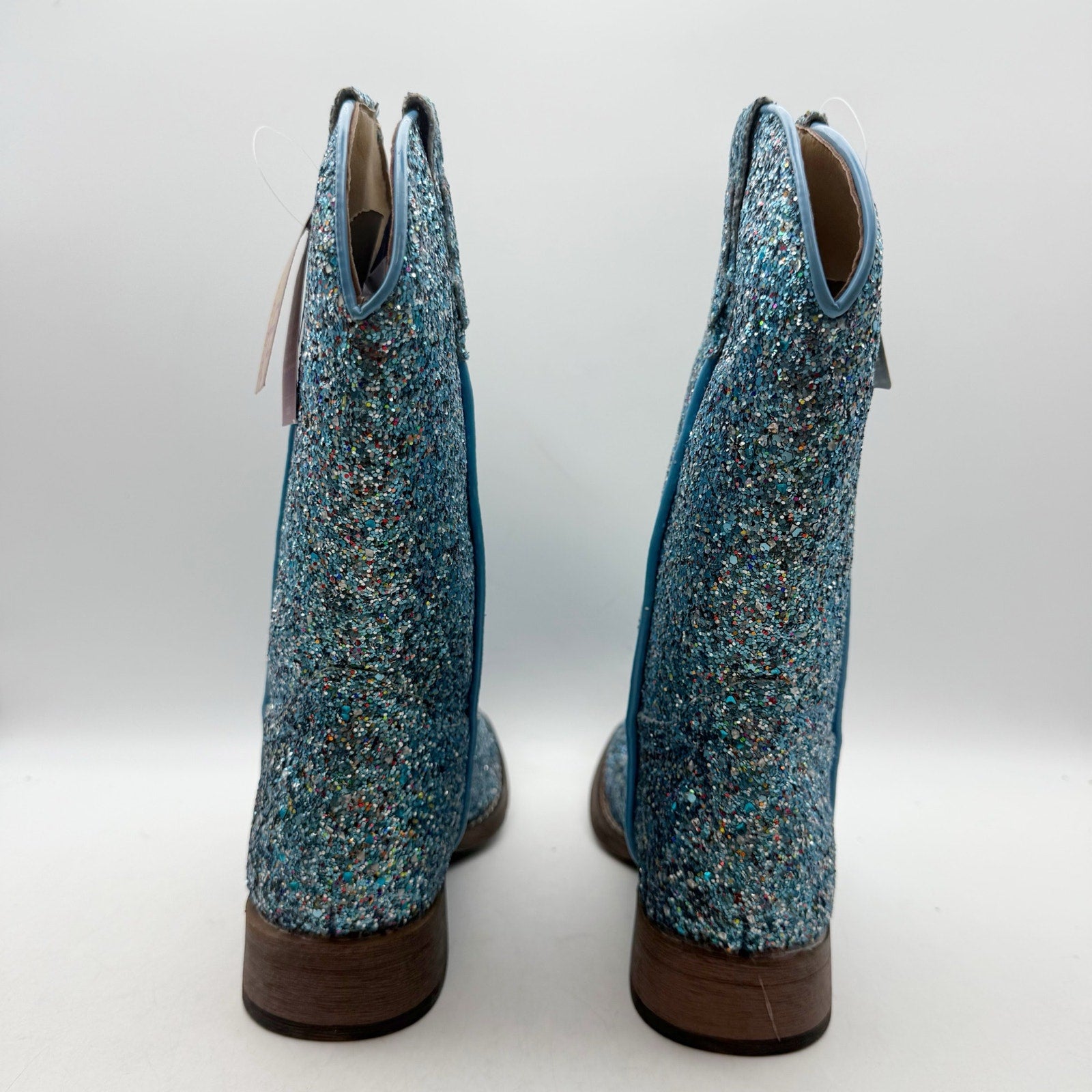 Roper Girls Glitter Galore Western Boots Size 3 EU 33.5 Blue NWOB