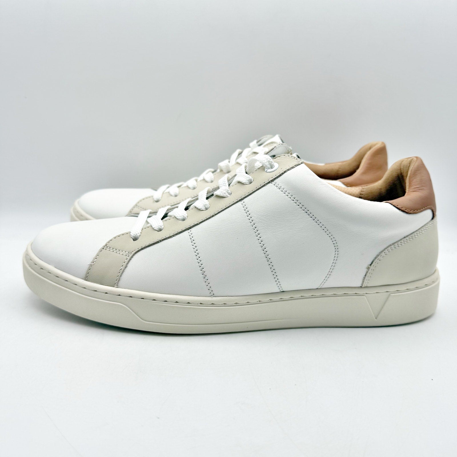 Vionic Mens Lucas ll Sneakers US 11 EU 44 White Leather Comfort Orthotic NWOB