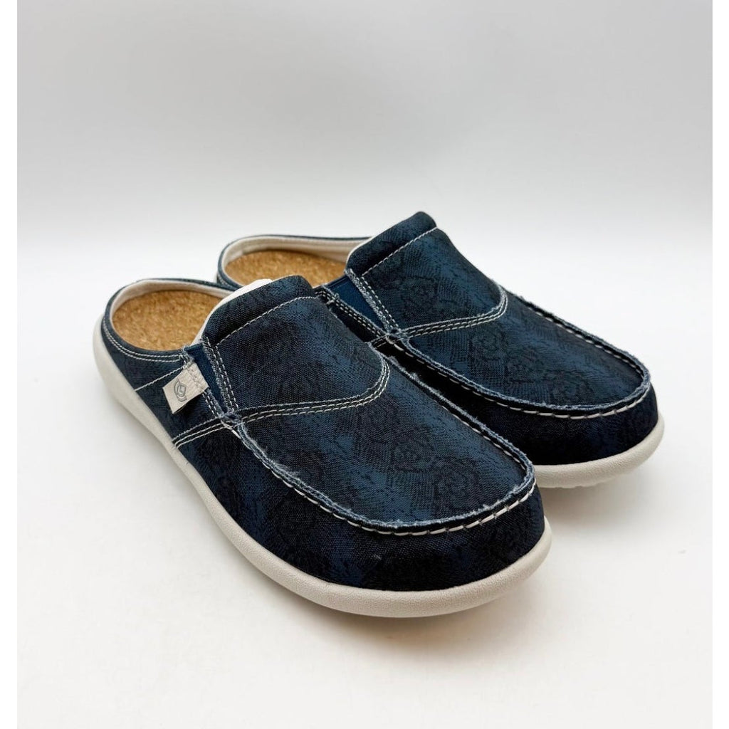 Spenco Womens Siesta Spring Slide Shoe 7.5 Wide Blue Water Resistant Slip On NIB