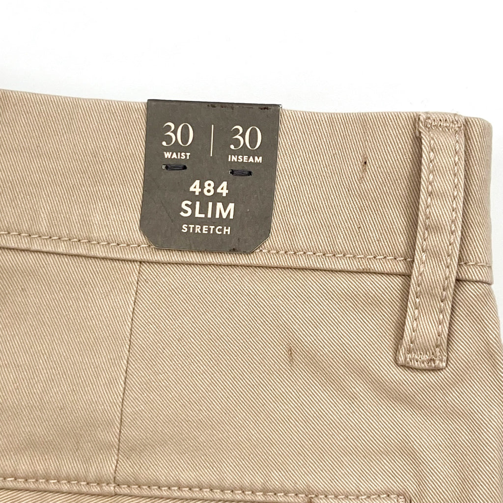 J.CREW Mens 484 Slim-fit Stretch Chino Pants 30x30 Tan Weathered Chino AR885 NWT