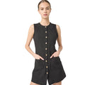 BLANKNYC Women's City Nights Linen Mini Dress Small Black Sleeveless NWT