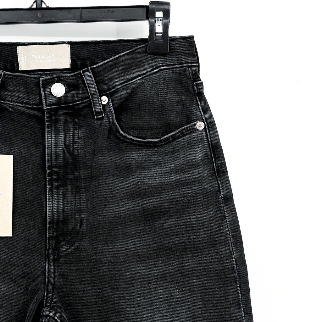 EVERLANE Women's The Cheeky Straight Jeans 27R US 4 Washed Black Stretch NWT