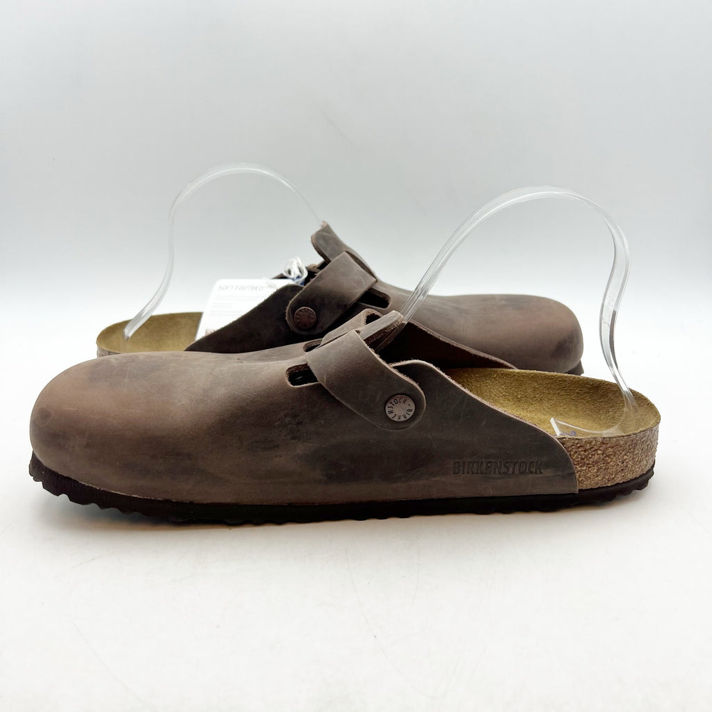 Birkenstock Mens Boston Clogs EU 44 US 11 Brown Leather Slip On NWOB
