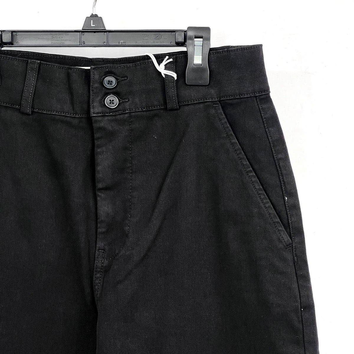 EVERLANE Womens Organic Wide-Leg Crop Pants Size 4 Black Chino Stretch Twill NWT