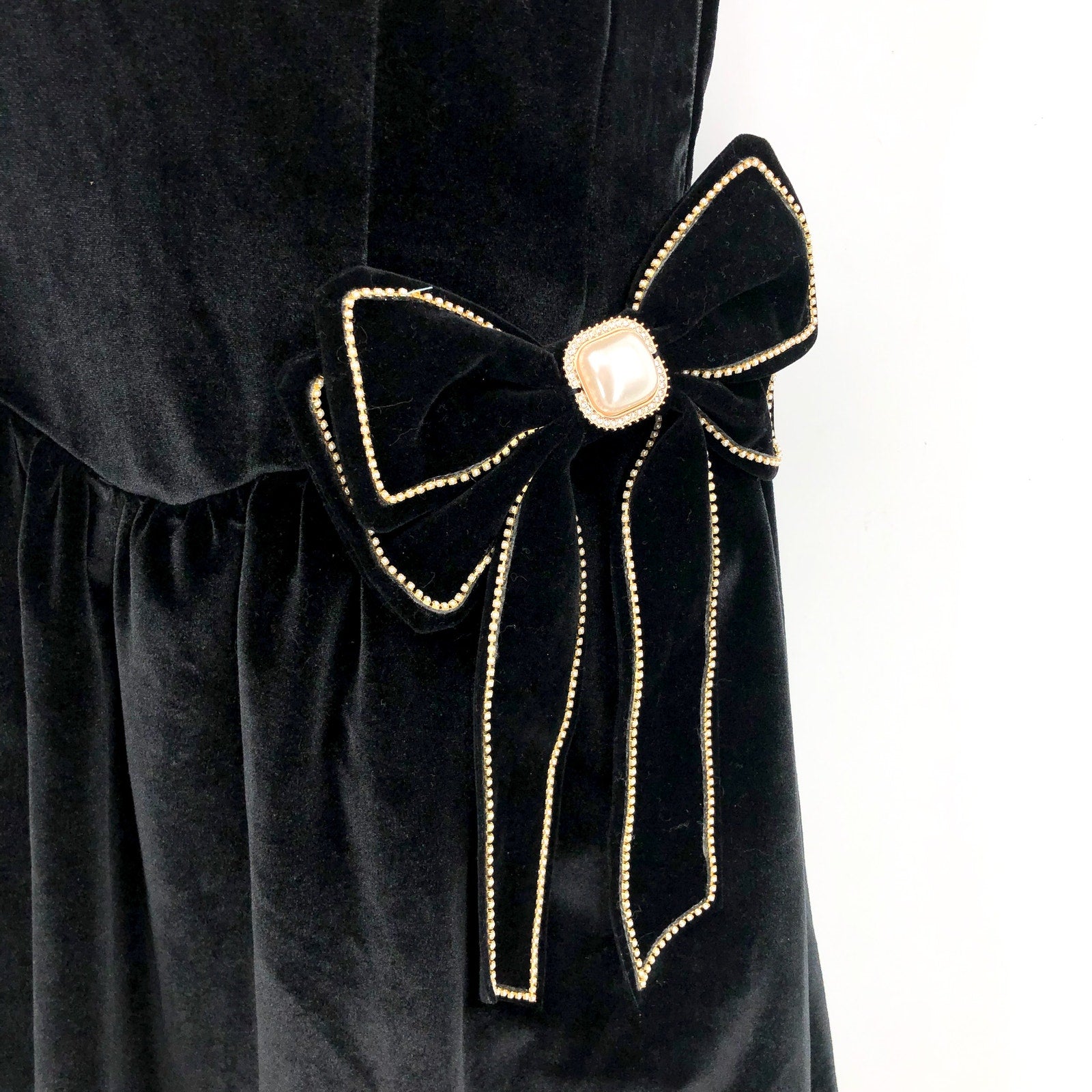 SHOW ME YOUR MUMU Women's Ricci Skort Dress Medium Black Velvet Bows NWT