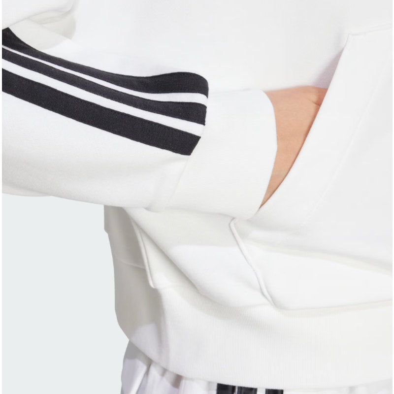 ADIDAS Essentials 3-Stripes French Terry Quarter-Zip Hoodie Small White NWT