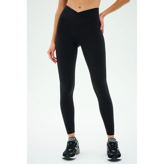 SPLITS59 Womens Mia Rigor 7/8 Leggings XS Black Crossover Waistband NWT