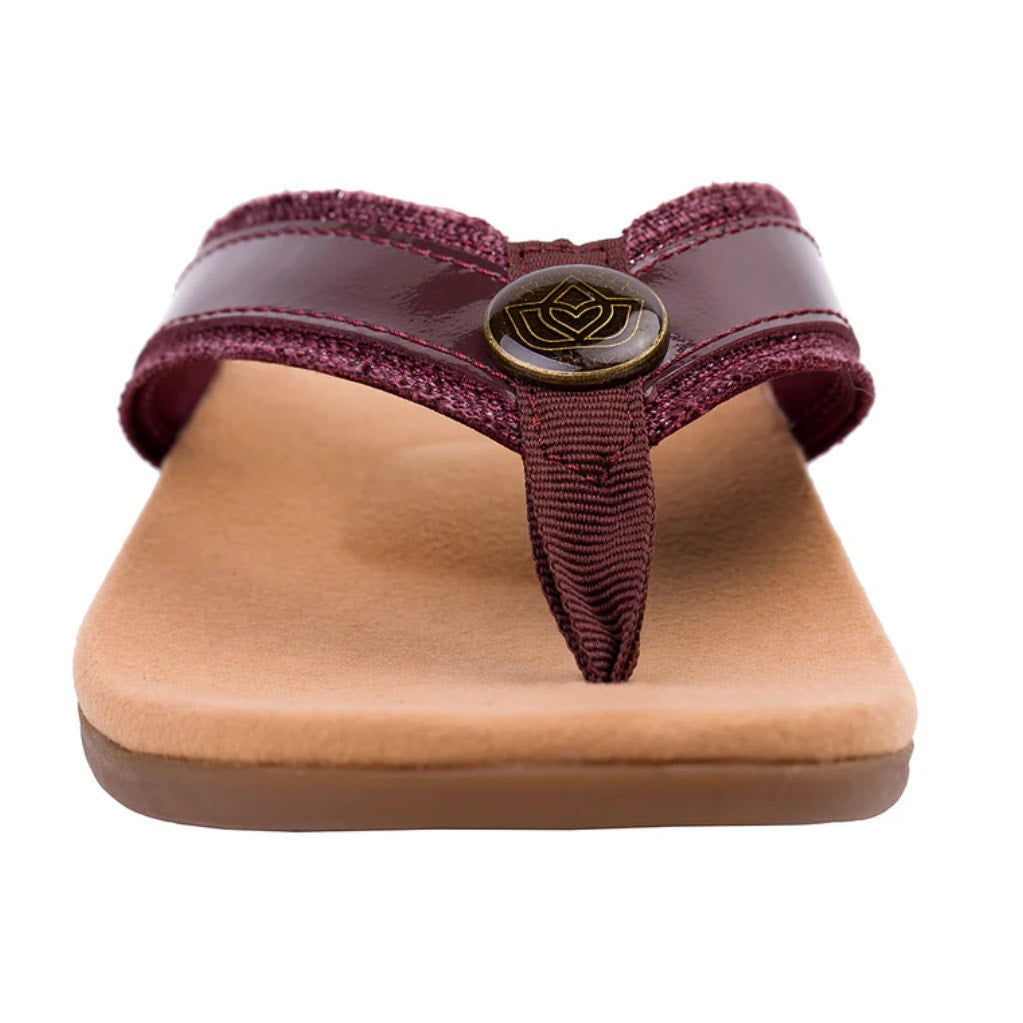 Spenco Women's Sutton Flip Classic Size 5.5 WIDE Red Wine Sassafras NIB