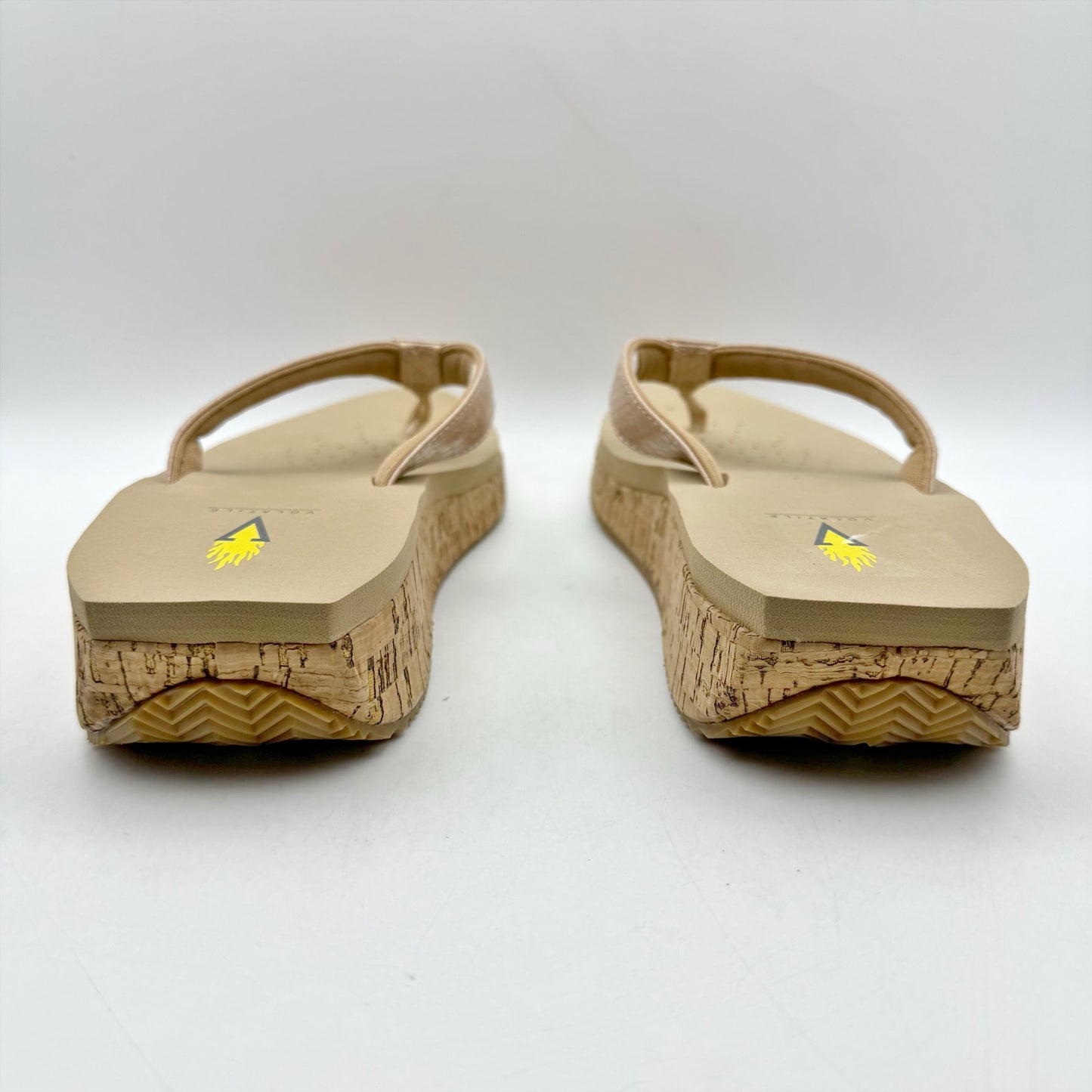 Volatile Womens Neville Wedge Sandal US 11 M Nude Snake Vegan Leather NWOB