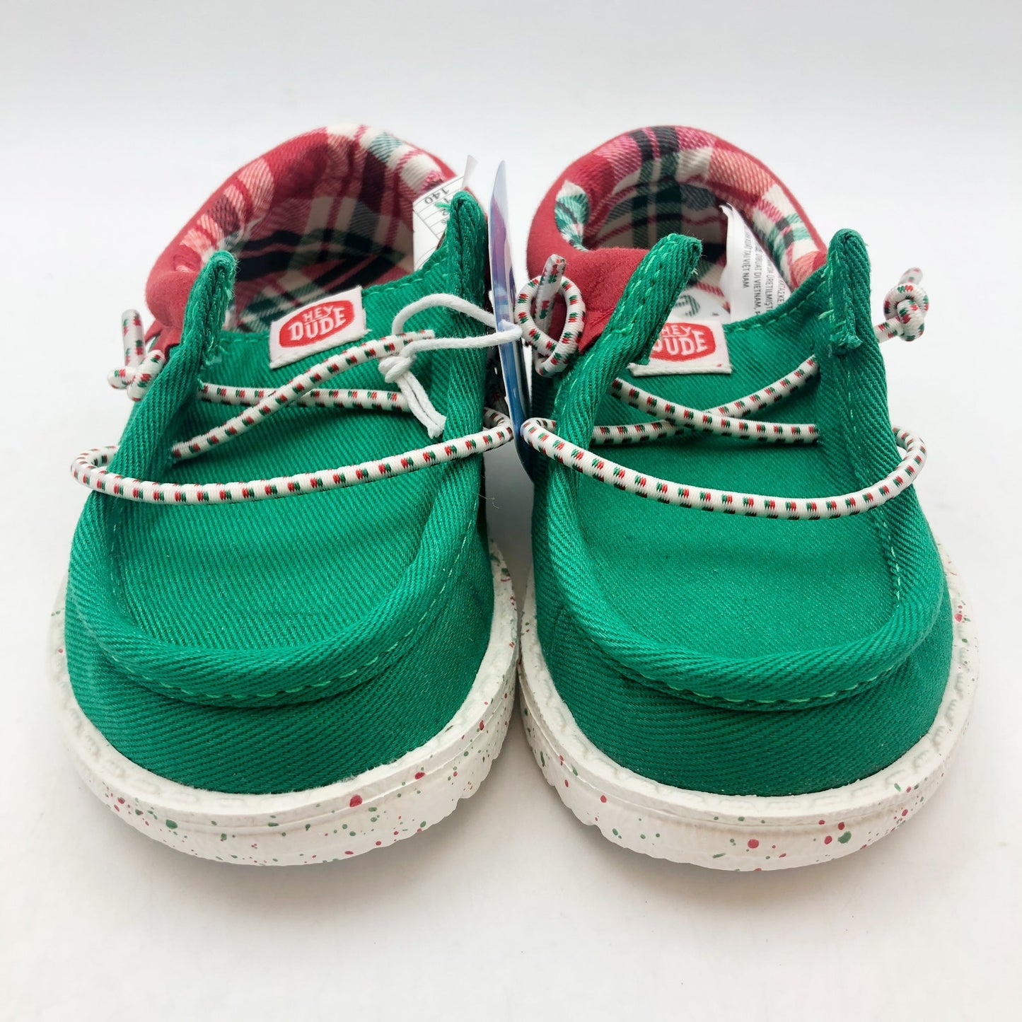 Hey Dude Boys Wally Holiday Elf Slip-On Casual Shoes Size 6 Green Red NWOB