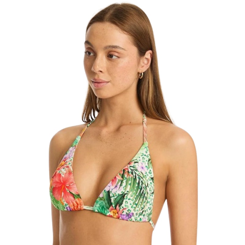 SEA LEVEL SWIM Women's Dolce D Cup Tri Top Size 6 Green Multi Print Floral NWT