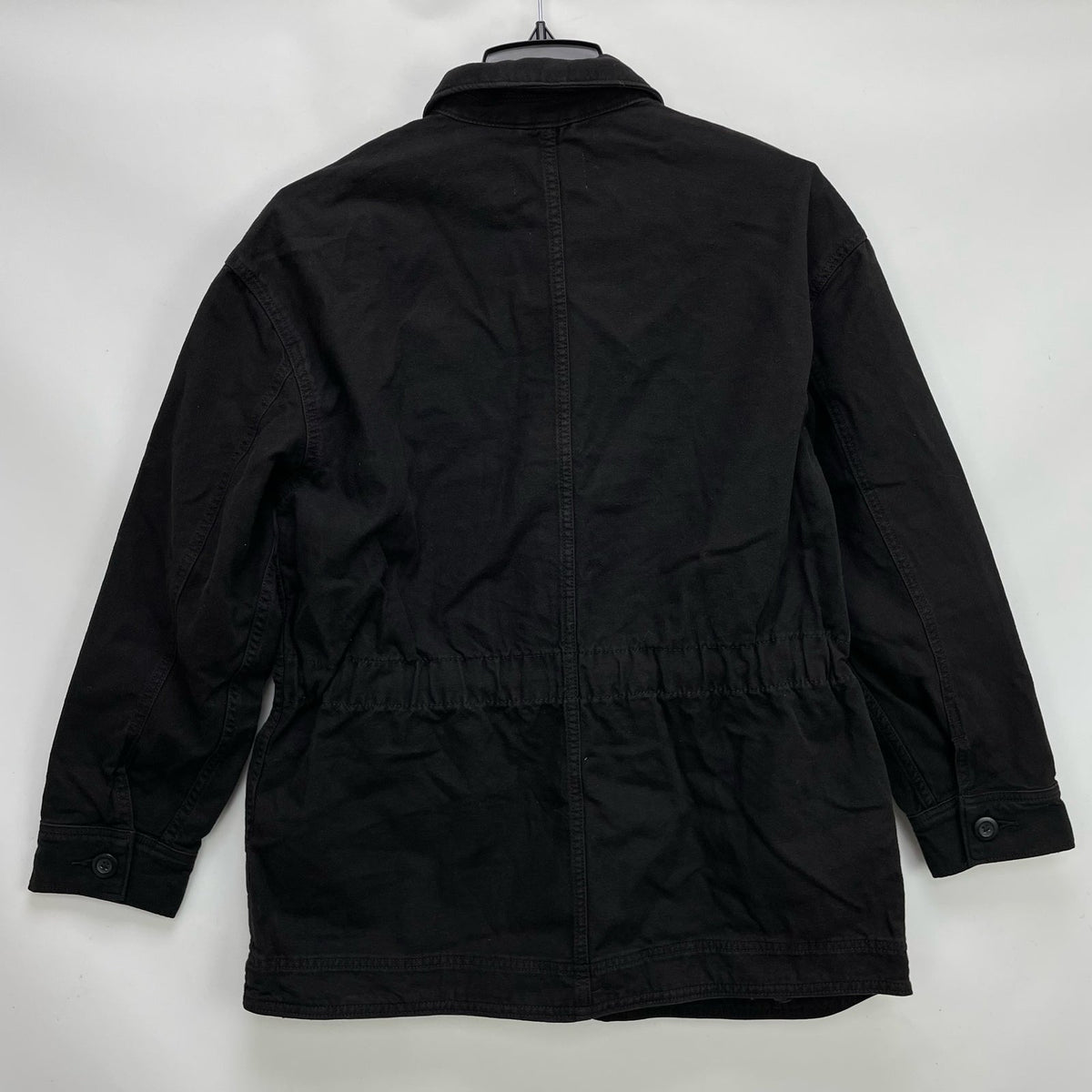 Everlane Womens The Cinchable Chore Jacket XS Black Cotton Canvas NWT