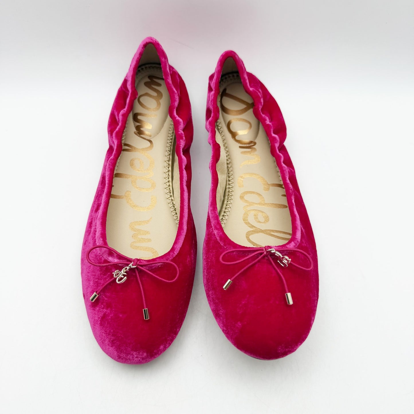 SAM EDELMAN Womens Felicia Ballet Flats US 11 EU 42 Pink Velvet Round Toe NIB
