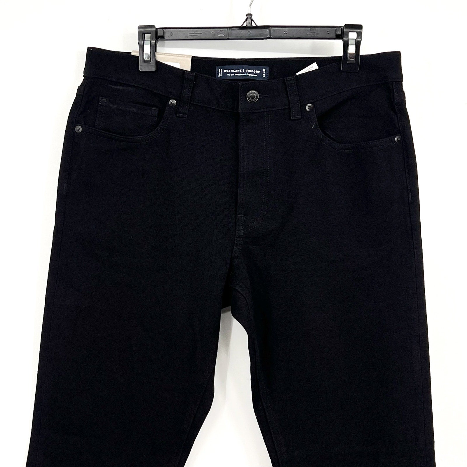 EVERLANE Uniform Men's Slim Jeans 34x32 Black 4-Way Stretch Organic Cotton NWT
