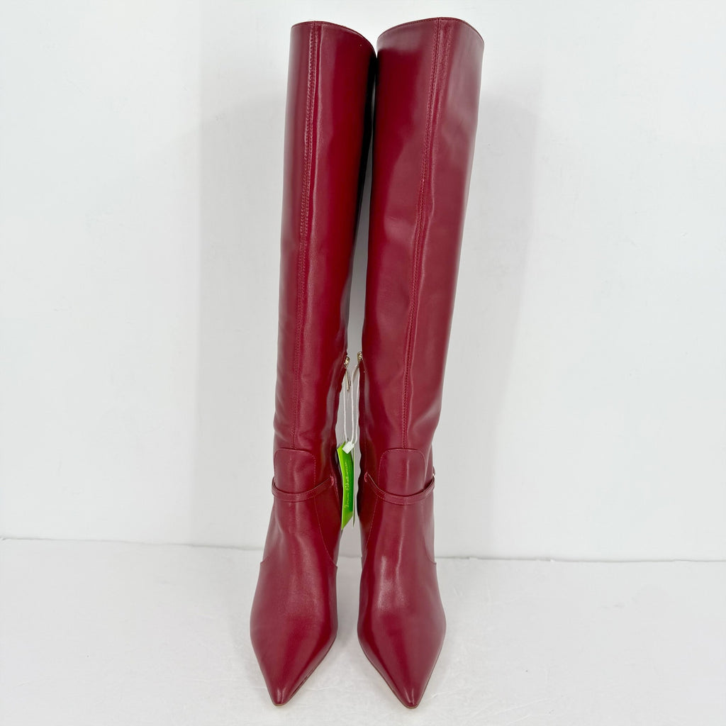 Sam Edelman Womens Elia Above The Knee High Boots US 6 M EU 36 Red Leather NIB