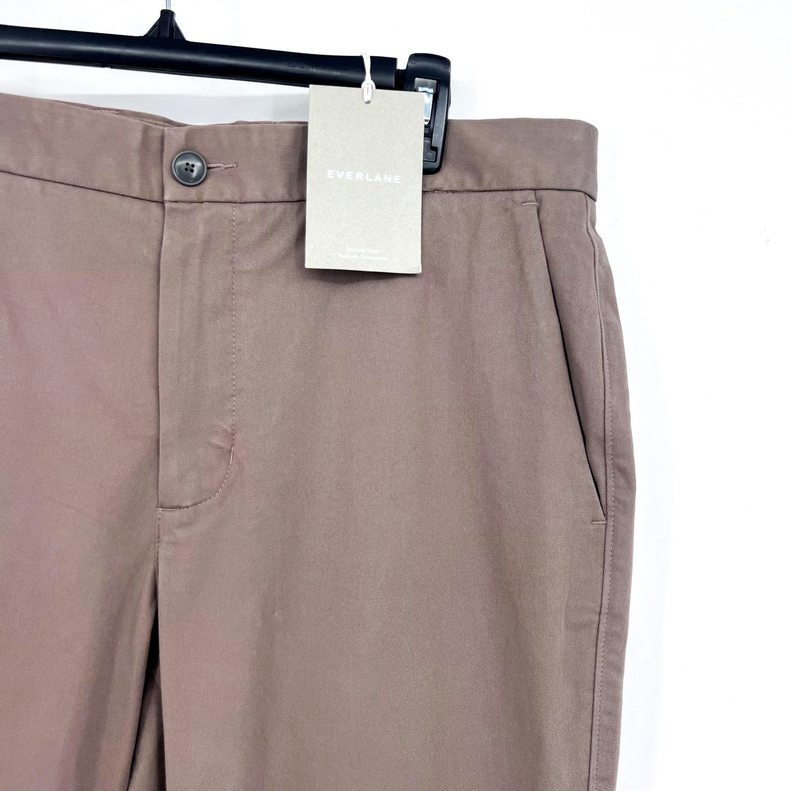 EVERLANE Men's Uniform Performance Chino 34x30 Tan Abalone Slim Fit Pants NWT