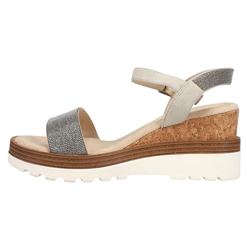 VANELi Womens Cedra Wedge Sandals Size 7.5 M Grey Metallic Suede NIB