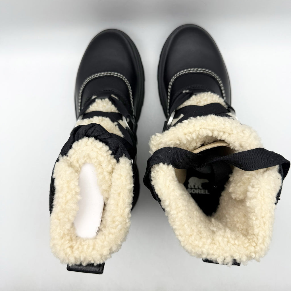 Sorel Womens Joan FRWD Cozy Boots US 6.5 EU 37.5 Black Leather Waterproof NIB
