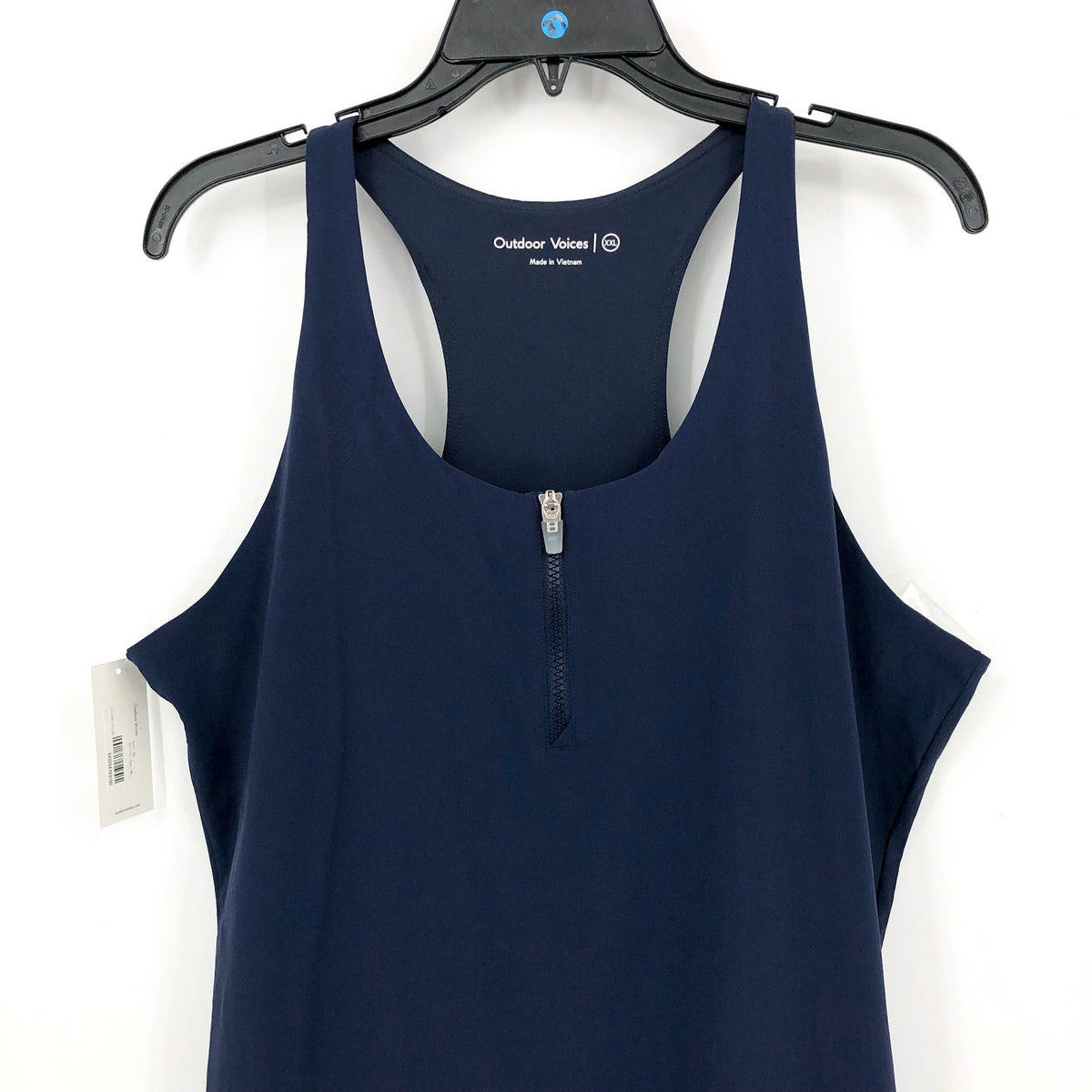 OUTDOOR VOICES Ace Tennis Dress XL Navy Blue Pleat Athletic Racerback Tank NWT