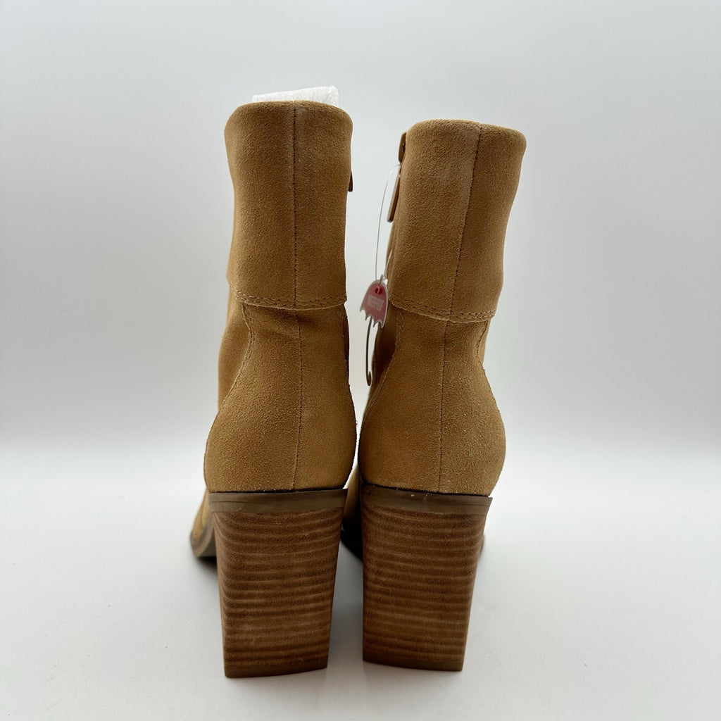 Blondo Womens Sinner Ankle Boots Size 7 Tortilla Tan Suede Waterproof Heels NIB