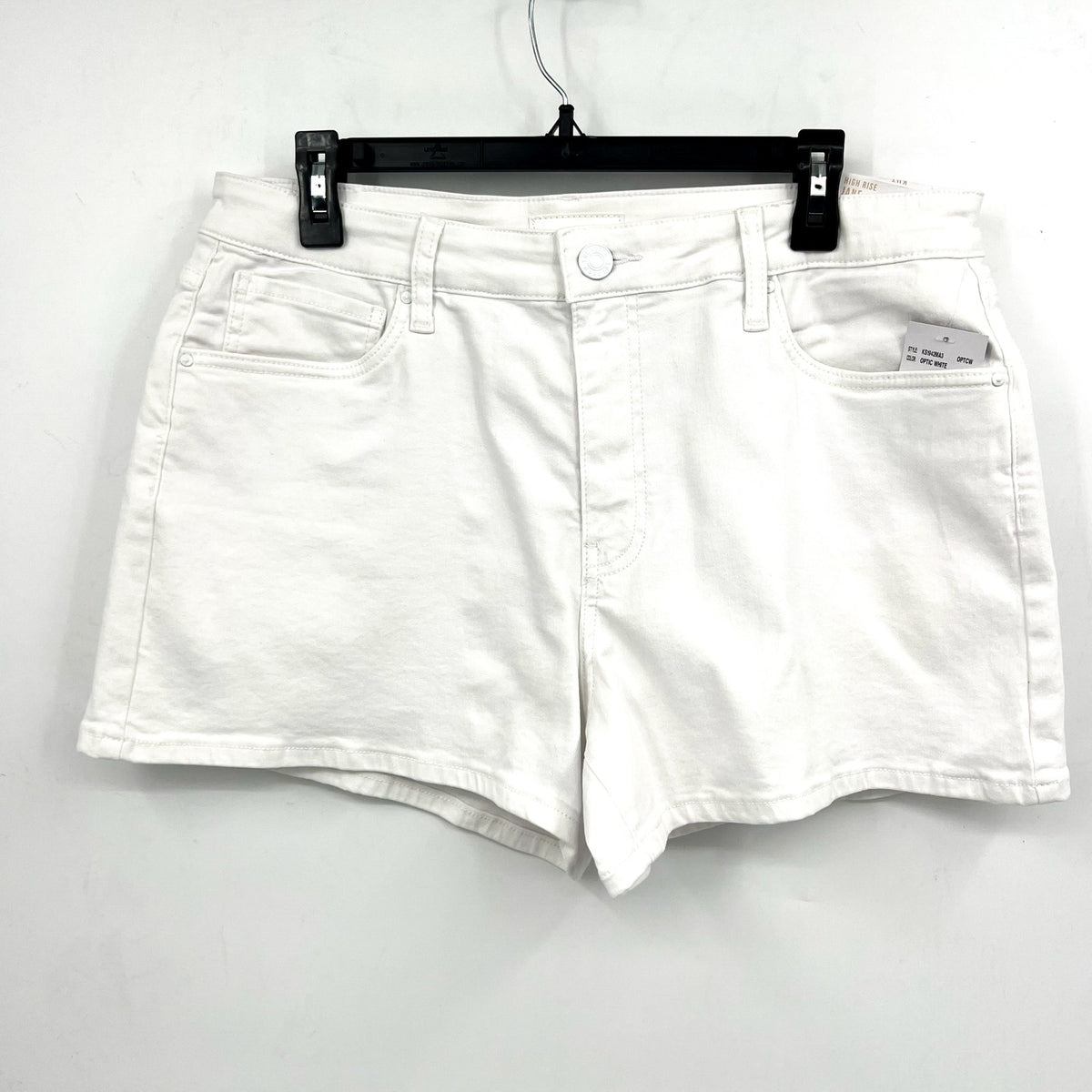 KUT FROM THE KLOTH Jane Cuff Denim Shorts Size 12 Optic White High Waist NWT