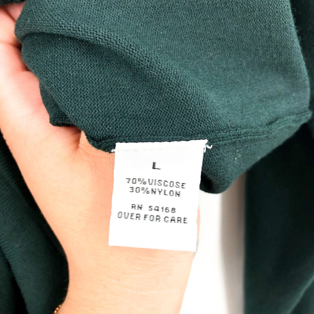 ELLIOTT LAUREN Womens Marella Fitted Sweater Large Evergreen Twist Detail NWT