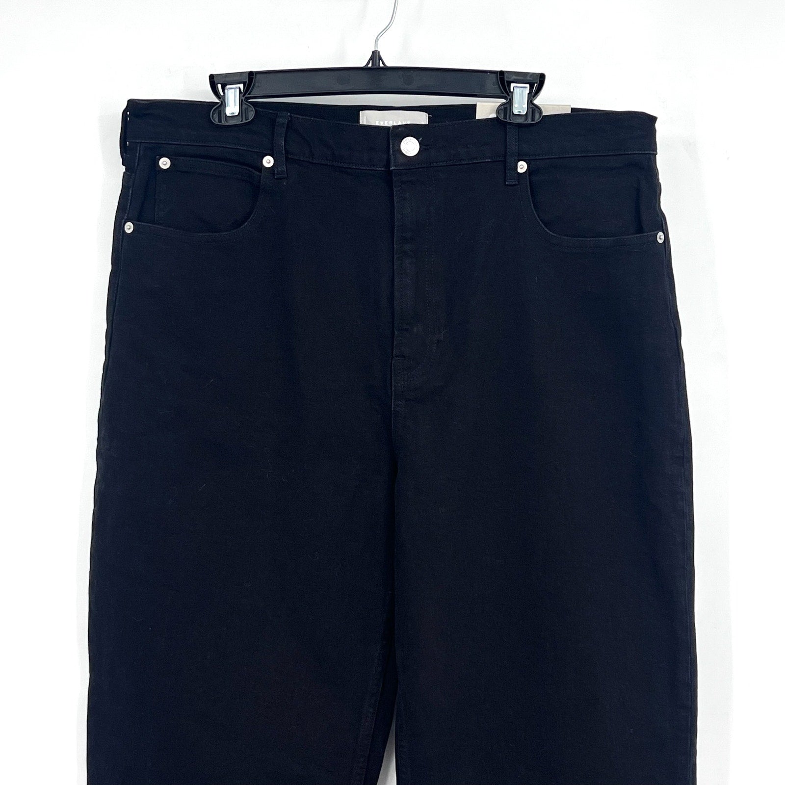 EVERLANE Womens The Way-High Jeans 33x30 US 16 Black Coal Straight Leg NWT