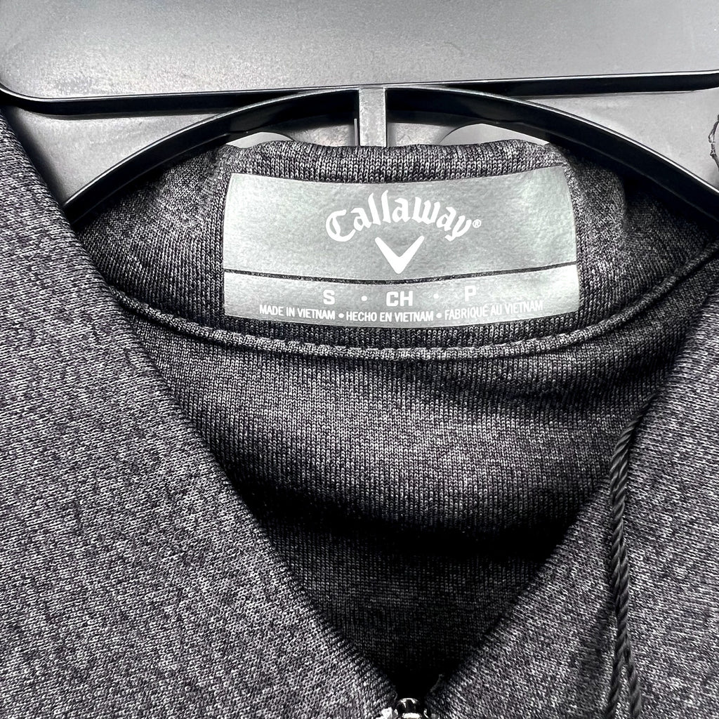 CALLAWAY Womens 1/4 Zip Short Sleeve Golf Polo Shirt Small Black Gray NWT