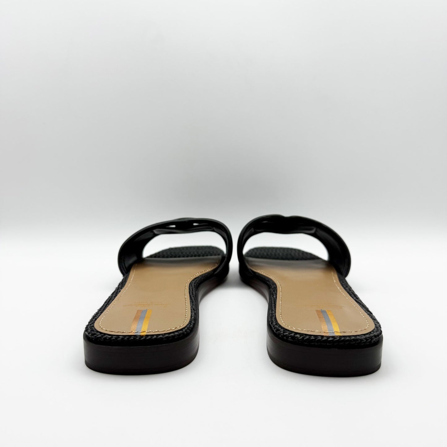 Sam Edelman Womens Irina Sandals US 9 EU 40 Black Leather Slip on Slide NIB