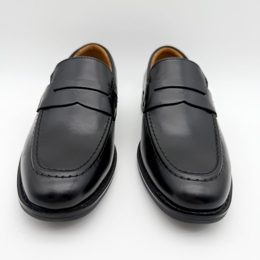 Florsheim Kids Boys Rucci Moc Toe Penny Loafers US 1.5 M Black Leather NIB