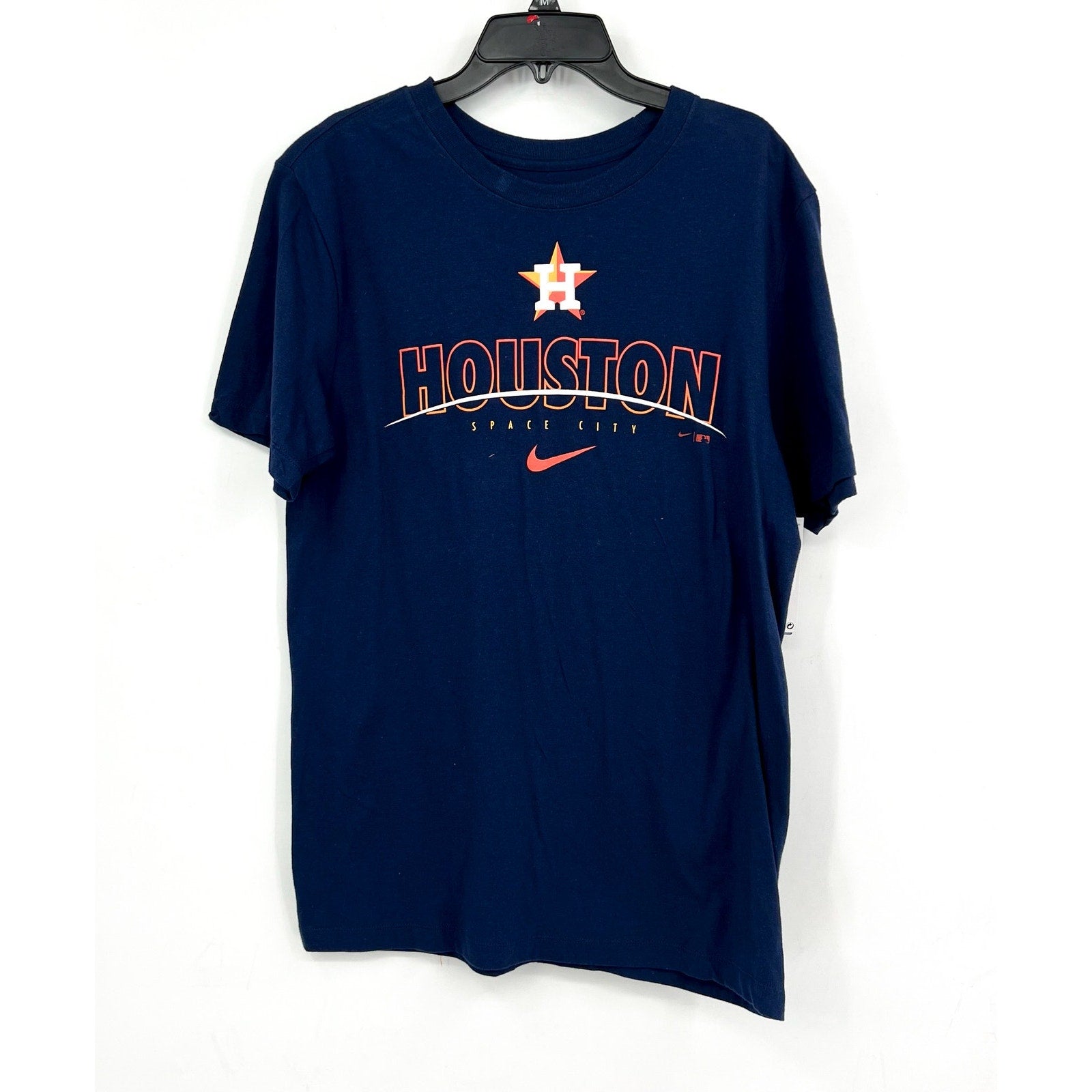 NIKE Mens Houston Astros Space City Logo TShirt Small Navy Blue Short Sleeve NWT