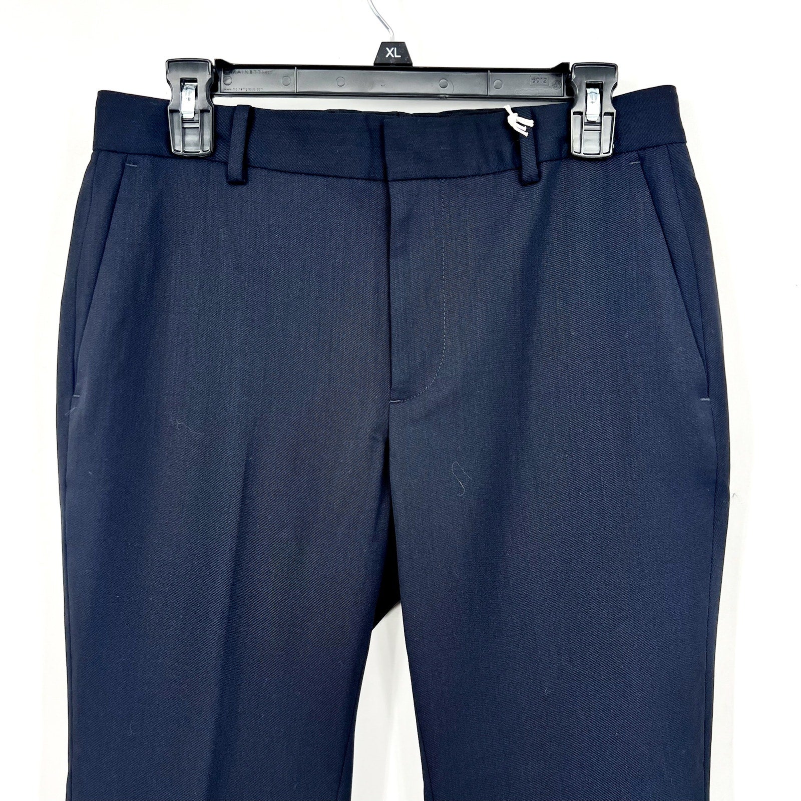 EVERLANE Men's Italian Wool Slim Dress Pants 30x30 Navy Blue Flat Front NWT