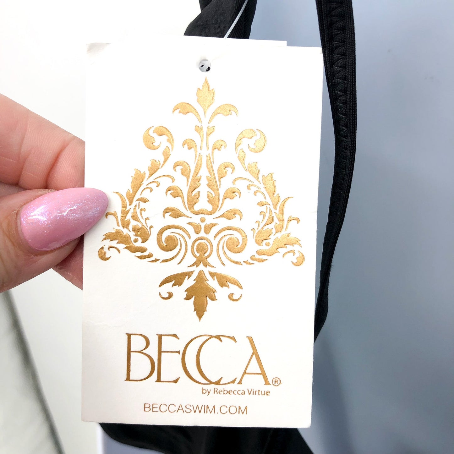 BECCA Women's Layla Plunge One-Piece Swimsuit Black LARGE