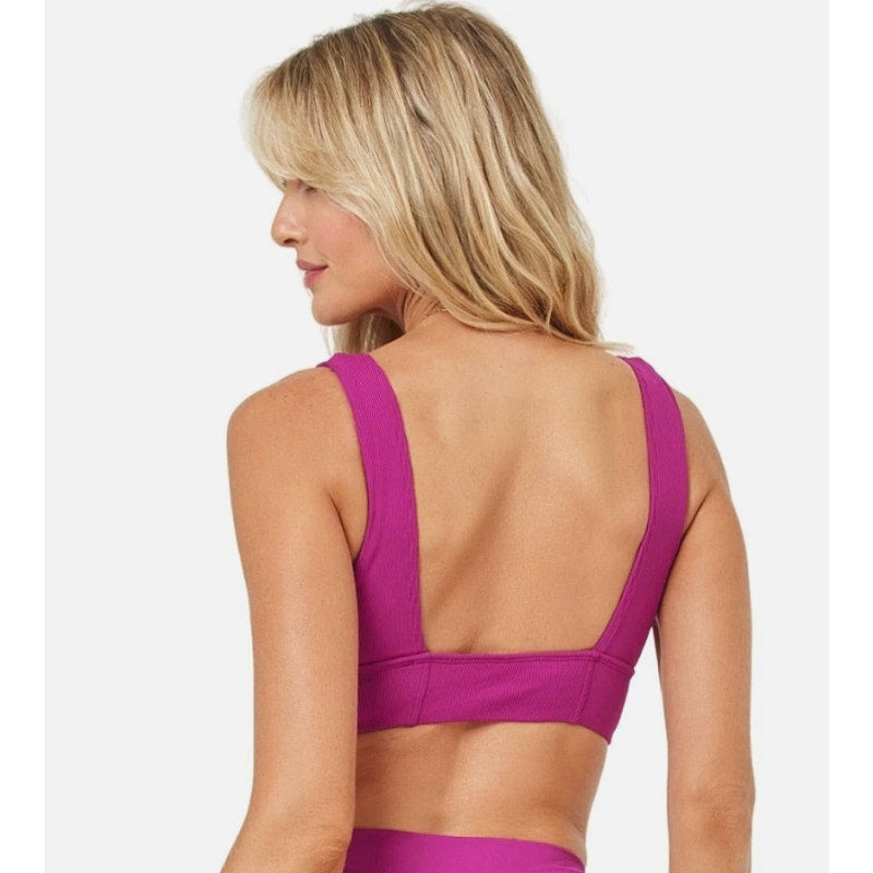 L*SPACE Women's Hailey Top Rocky Bikini Bottom Set Small Berry PINK NWT