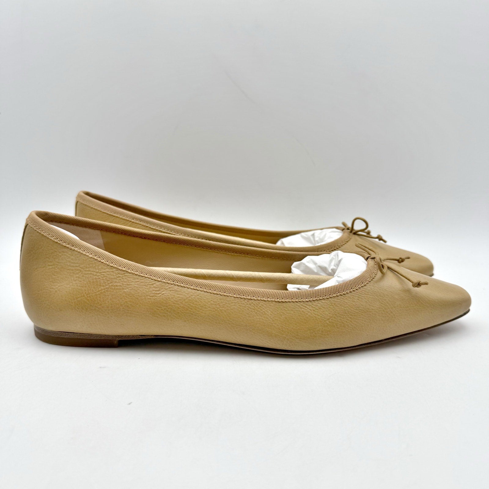 Veronica Beard Womens Catherine Ballet Flats Size 8 M Tan Natural Leather NIB