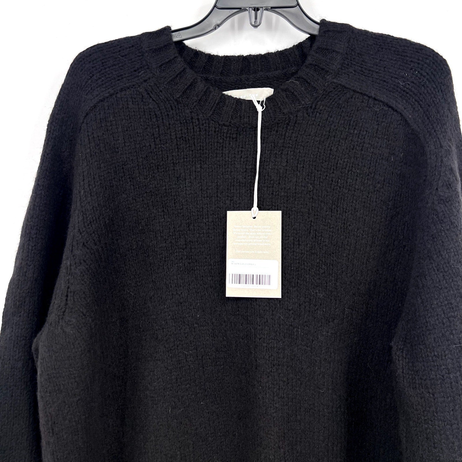 EVERLANE Men's The Cloud Crewneck Sweater Large Black Merino Wool Alpaca NWT