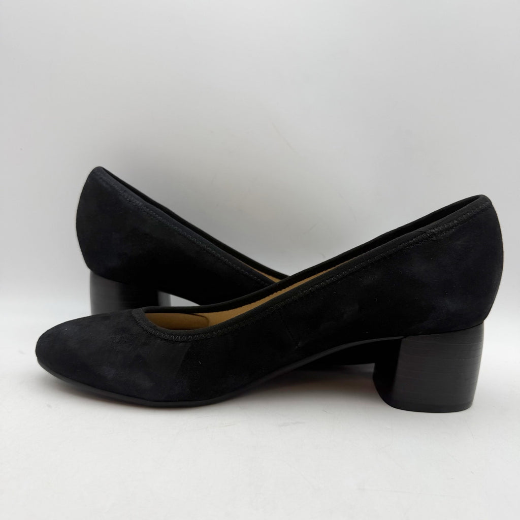 Earth Womens Rellia Pumps Size 10 WIDE Black Suede Slip On Heels NWOB
