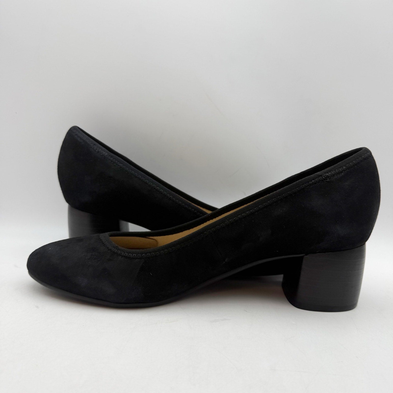 Earth Womens Rellia Pumps Size 10 WIDE Black Suede Slip On Heels NWOB