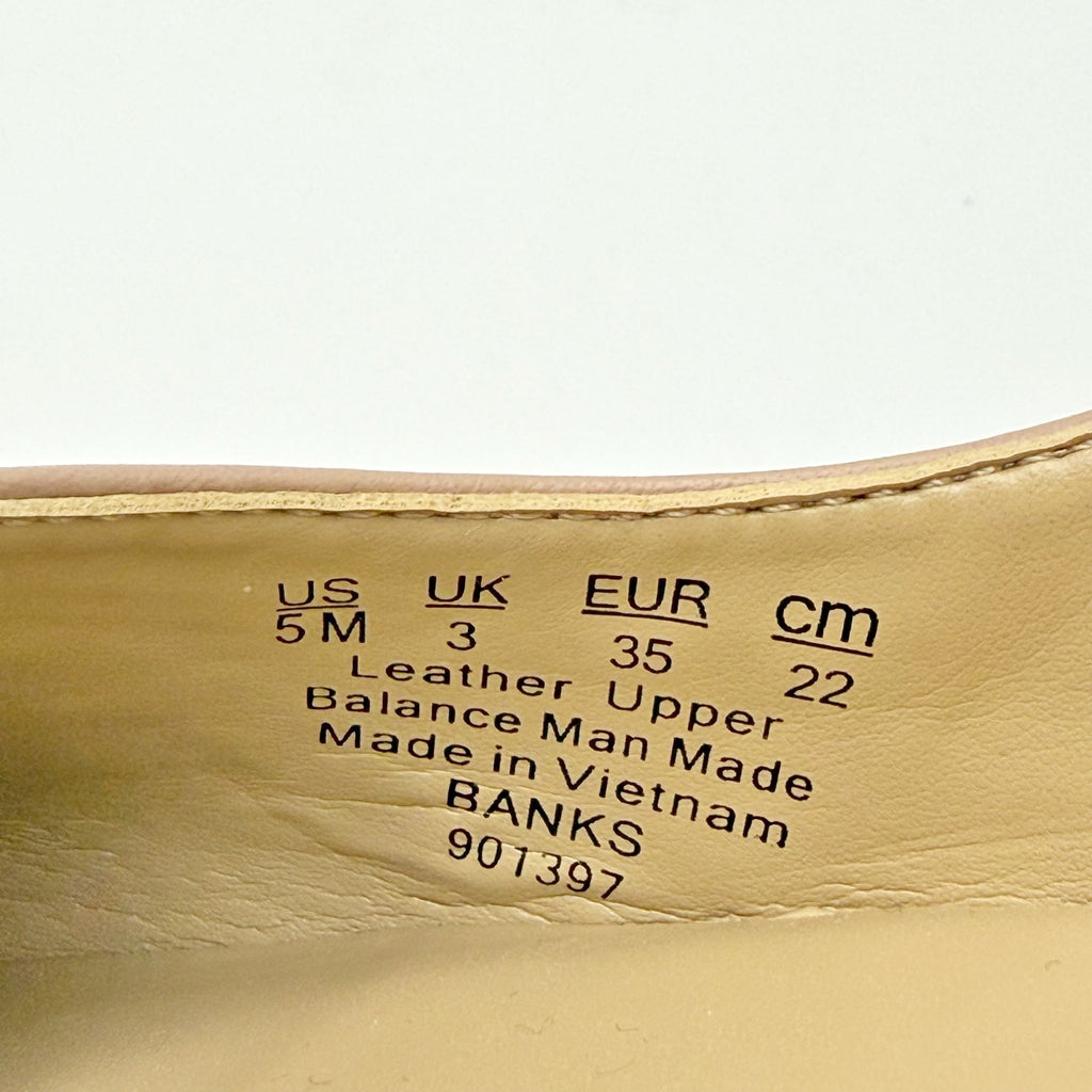 Naturalizer Womens Banks Slingback Heels Size 5 Opal Beige Leather NWOB