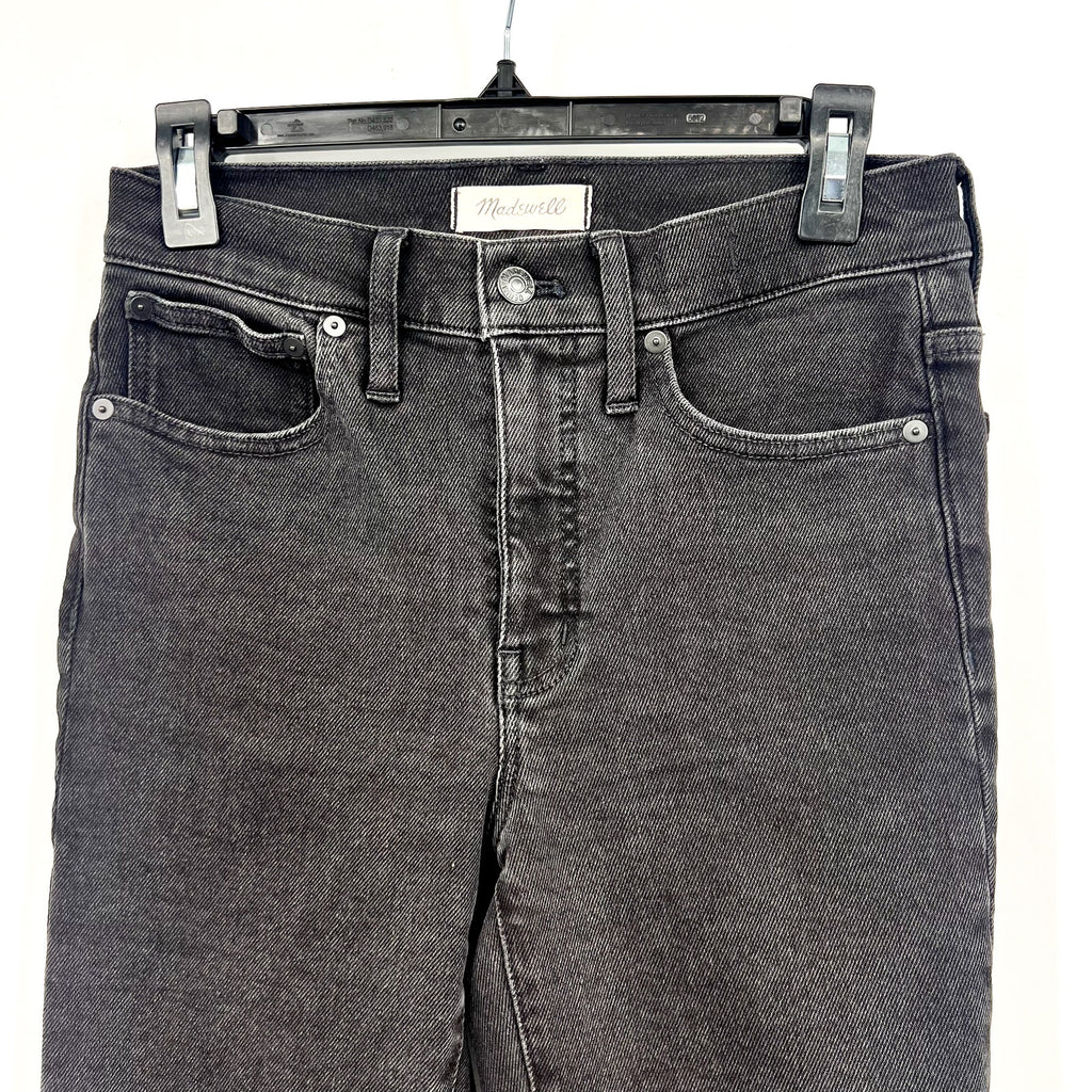 Madewell Cali Demi-Boot Crop Jeans 27x24 Size 4 Tall Black Raw Hem NB086 NWOT