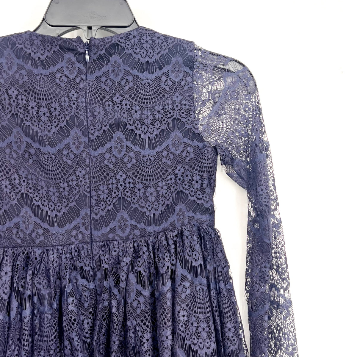 BARDOT JUNIOR Girl Gertrude Lace Dress Size 6X-7 Navy Blue Long Sleeve NWT