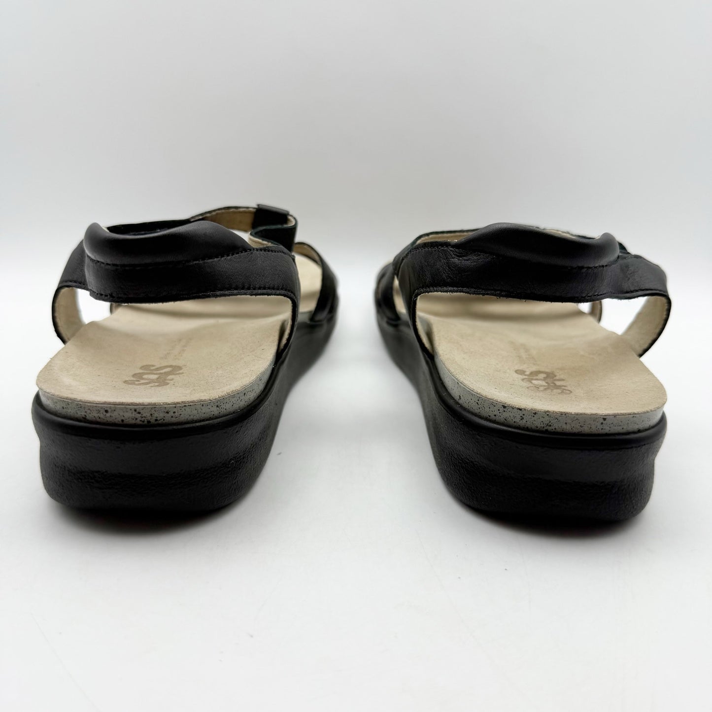 SAS Womens Sorrento Adjustable Comfort Sandal US 12 M Black Leather NIB