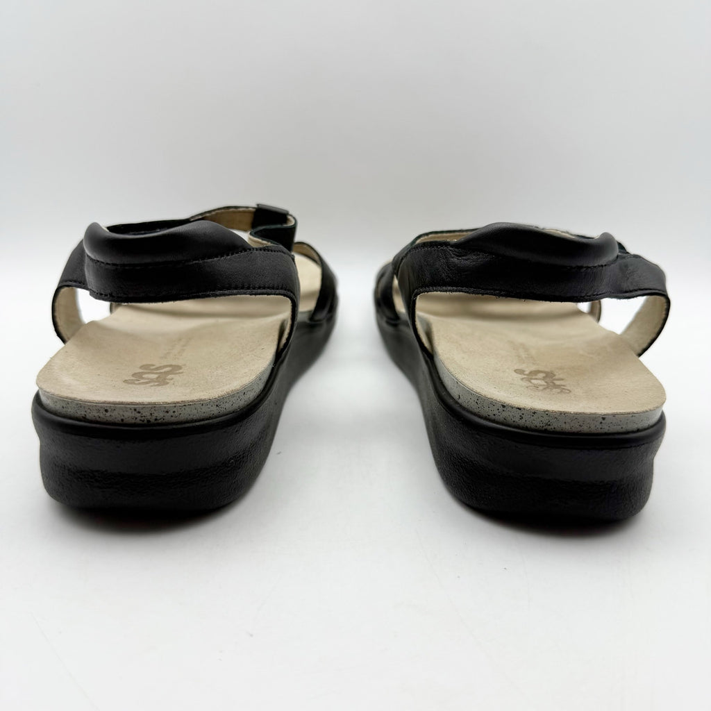 SAS Womens Sorrento Adjustable Comfort Sandals US 12 M Black Leather NIB