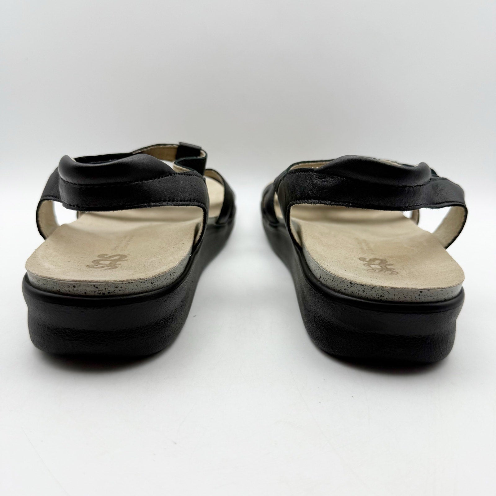 SAS Womens Sorrento Adjustable Comfort Sandals US 12 M Black Leather NIB