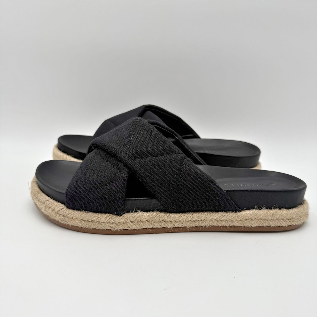 Aerosoles Womens Linney Slide Sandals Size 8.5 M Black Canvas NWOB