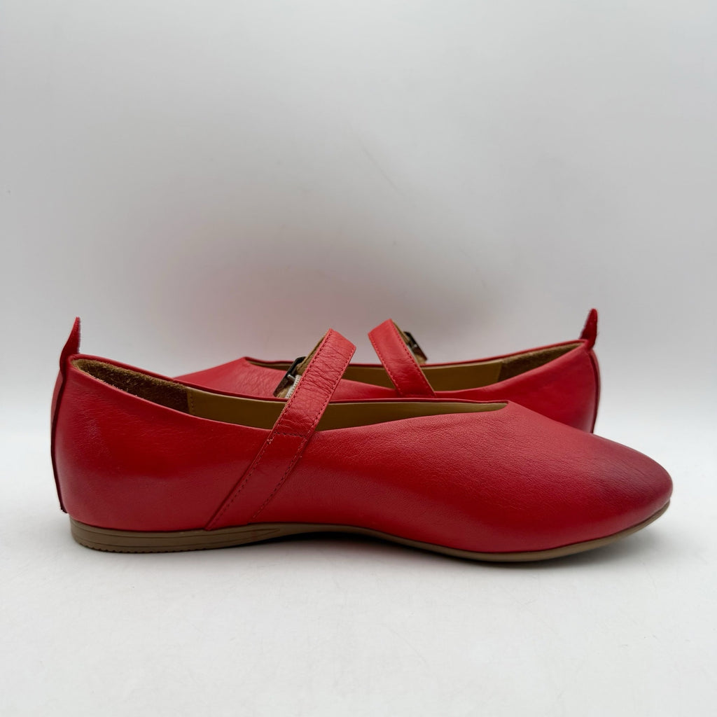 Miz Mooz Womens Kiki Mary Jane Flats EU 38 US 7.5-8 Red Leather NIB